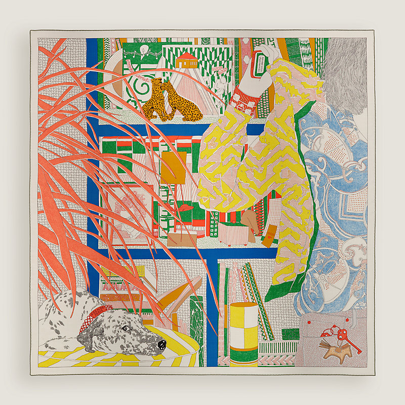 HERMES ショール Le Monde d'Hermes shawl 140 直営店ラッピング Le Monde d'Hermès shawl 140 | Hermès USA